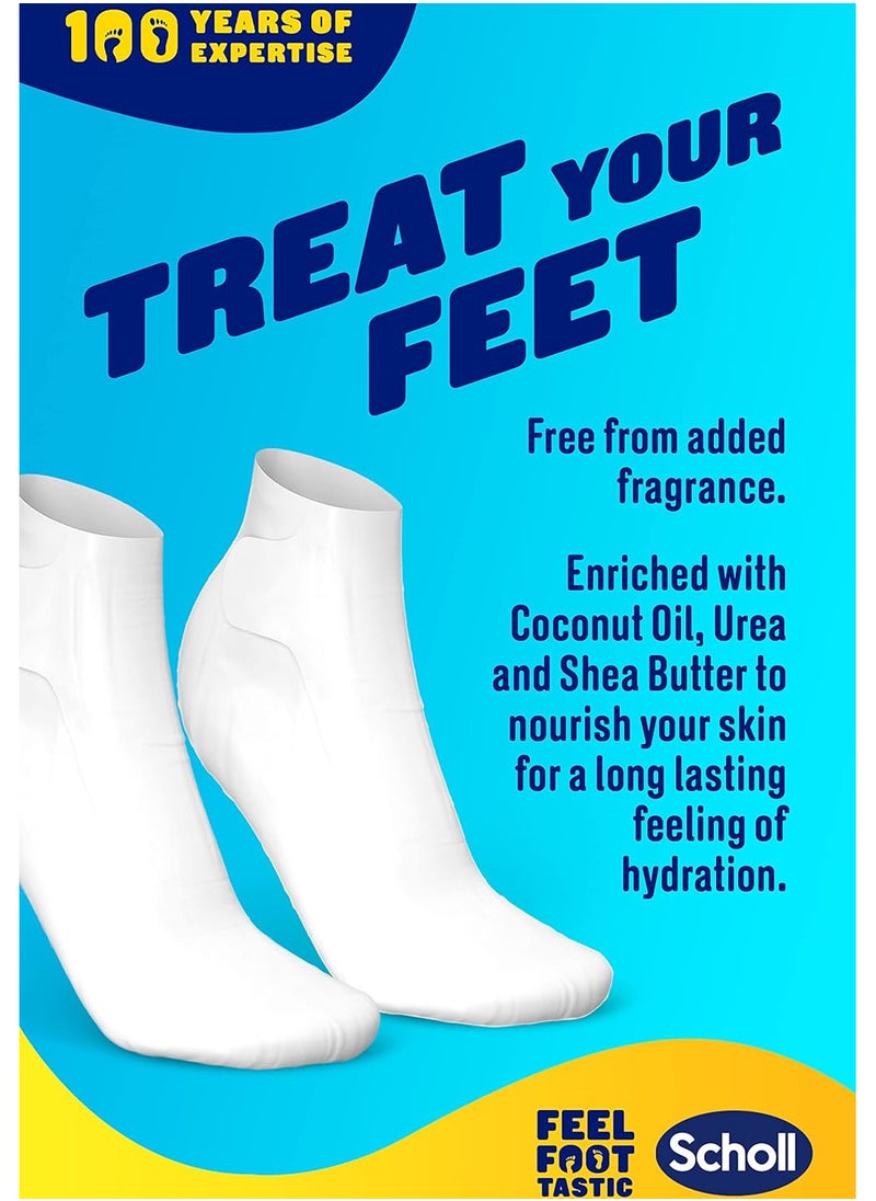 Scholl - Scholl ExpertCare Dry Skin Foot Mask - Nourishing Foot Mask with Coconut Oil, Urea, and Shea Butter - 24-Hour Moisture for Dry Foot Skin - 1 Pair of Foot Mask Socks, One Size - Image 1