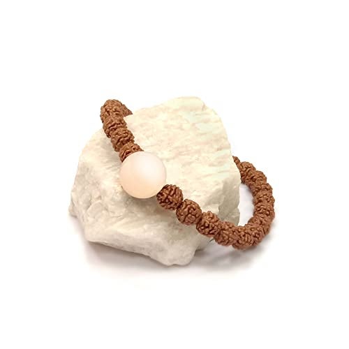 Chitshakti Lab Certified Original Panchmukhi Rudraksha Bracelet with Moonstone | AAA Grade Hand-sorted Rudraksha Stretchable Bracelet |Unisex both for Men and Women - Image 3