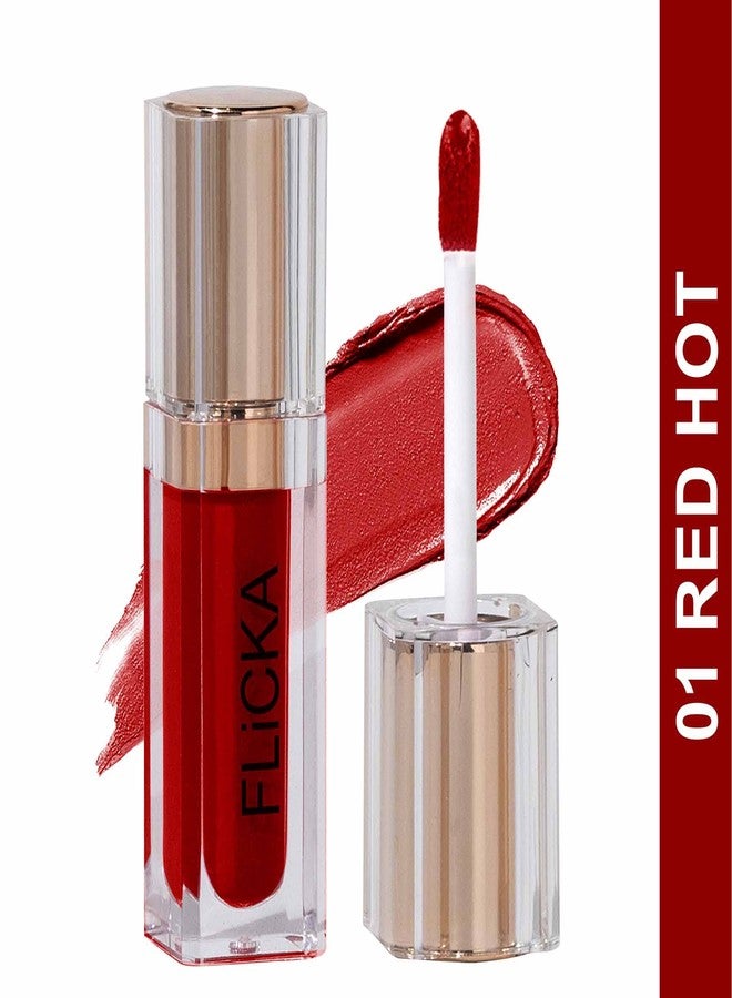 FLiCKA R U Ready Matte Finish liquid Lipstick For Women| Transfer Proof, Smudge Proof, Non-Sticky, Creamy Lightweight Lipstick For Women, 01 Red Hot, 5ml - Image 2