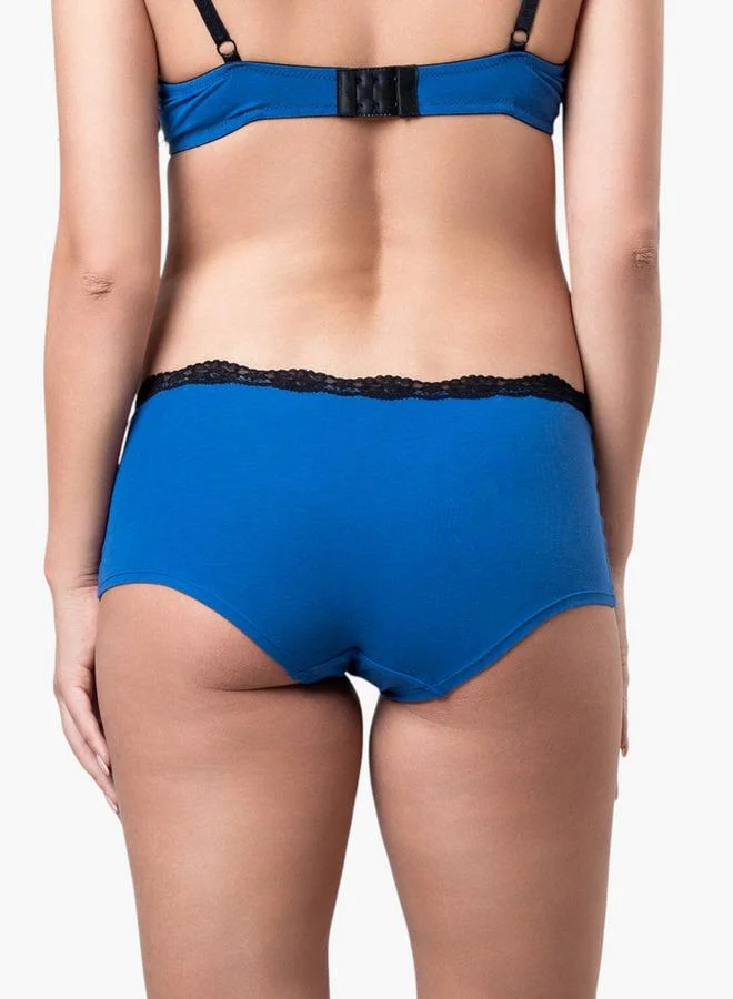 Aadaraya Aadaraya Lace Detail Boyshort Briefs with Elasticated Waistband