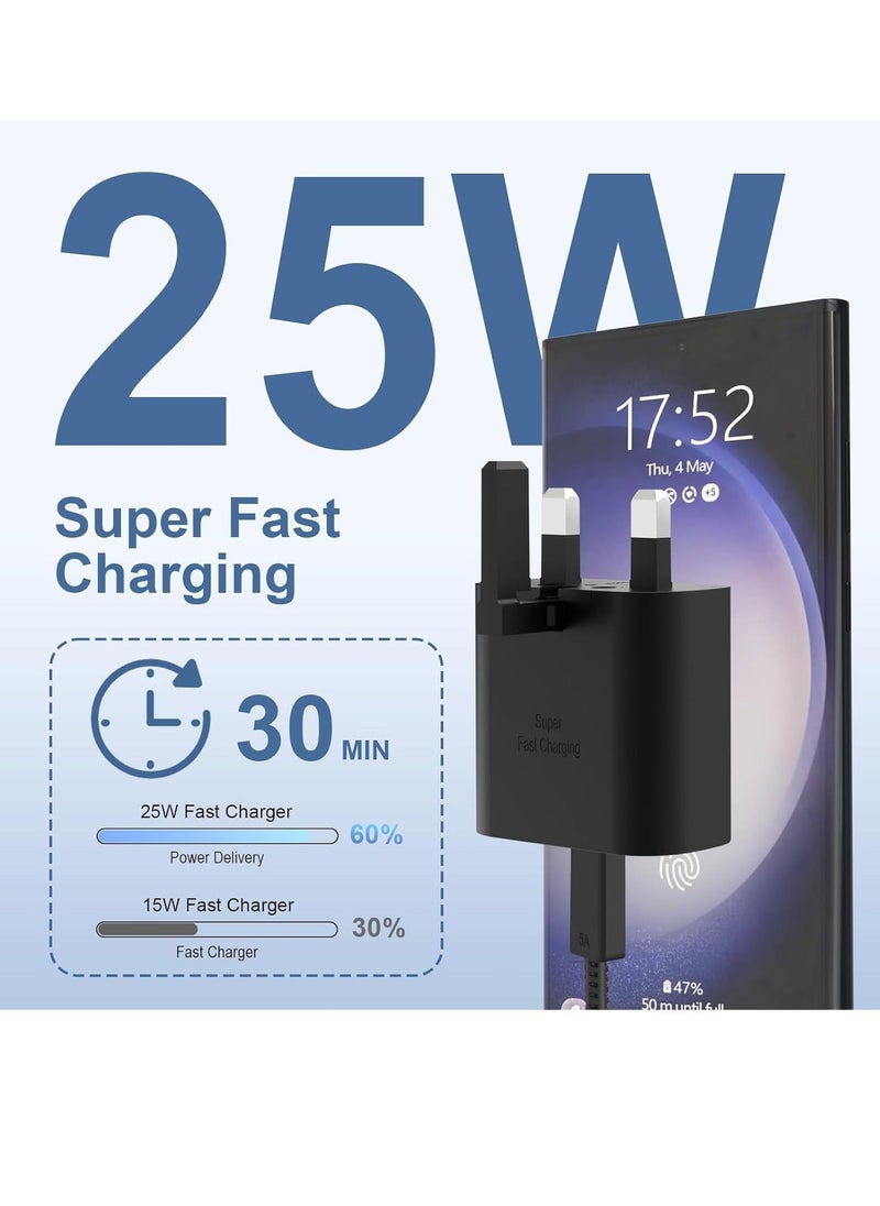 25W Super Fast Charger for Samsung, Gcstnn PPS PD3.0 USB-C Charger for Samsung Galaxy S23 Ultra S23+ S23 S22 Ultra S21+ A53 5G A54 Z Fold/Flip 4 Tab S8 Ultra, Power Adapter Plug with 1M Type C Cable.