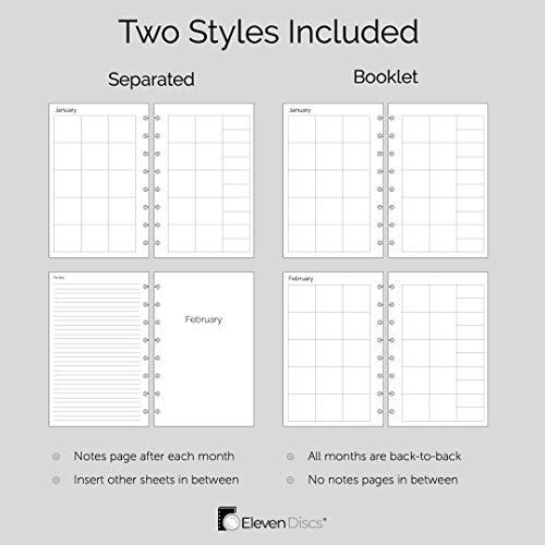 Eleven Discs 2026 Monthly Planner, Monday Start, Junior Size, 2 Styles (Separated, Booklet), Premium Discbound Notebook Paper for Circa, Arc, TUL (40 Sheets) - Image 5