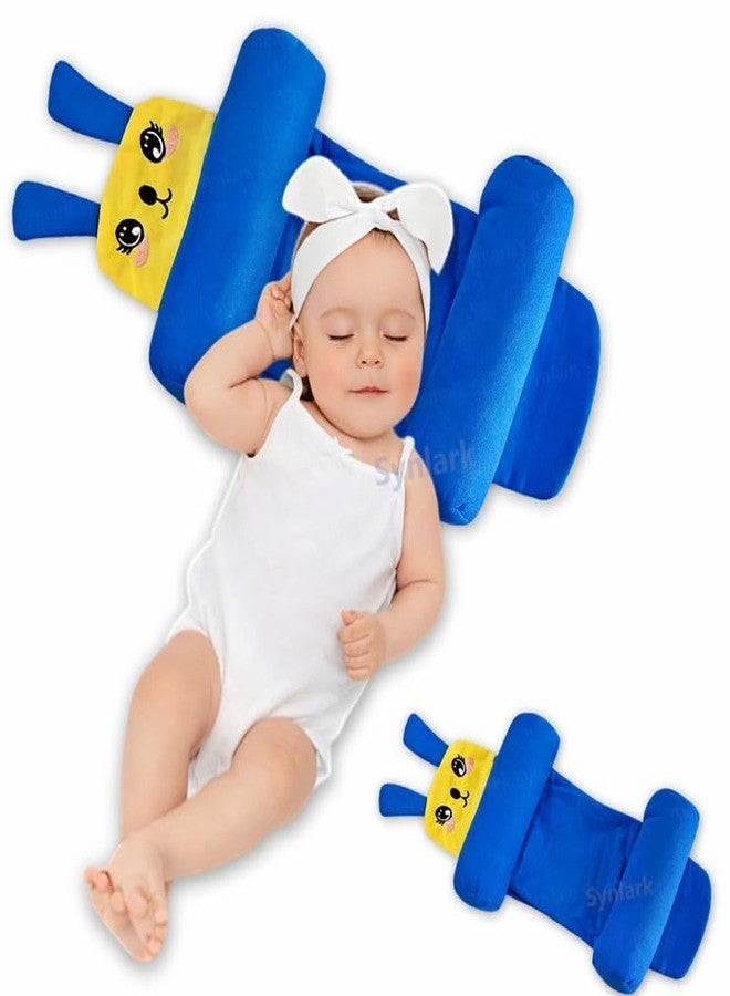 Synlark Baby Head Support Pillow, Supersoft Fabric, Adjustable Side Roll Cushions, Portable, for Newborns (Royal-Blue) - Image 1