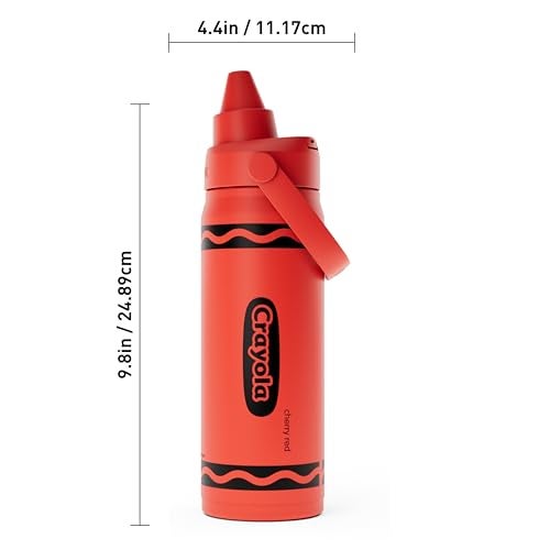 CamelBak Crayola Chug Insulated Stainless Steel Water Bottle Cold Retention Design with Spill Resistant Chug Lid for Everyday Hydration 16oz Cherry Red - Image 3