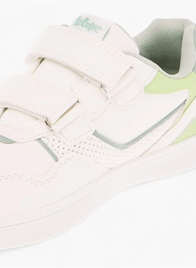 لي كوبر Boys' Panelled Low Ankle Sneakers with Hook and Loop Closure
