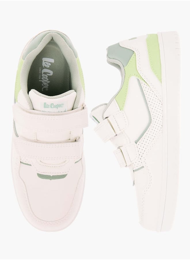 Lee Cooper Boys' Panelled Low Ankle Sneakers with Hook and Loop Closure  - Image 1