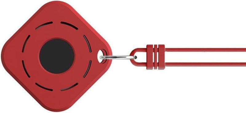 Red Silicone Shockproof Protective Case with Lanyard for Locator Wallet Luggage - Image 1