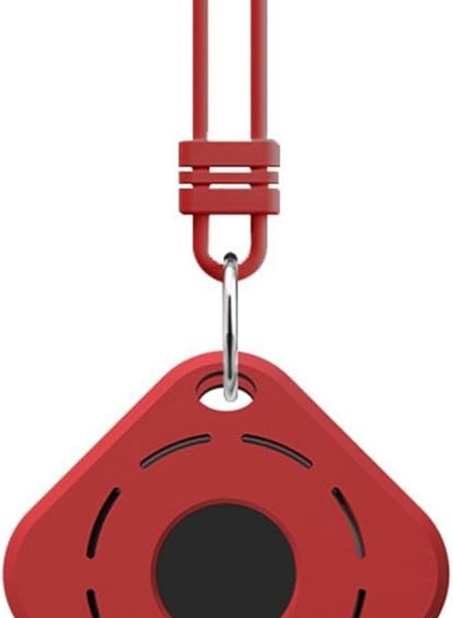 Red Silicone Shockproof Protective Case with Lanyard for Locator Wallet Luggage - Image 5