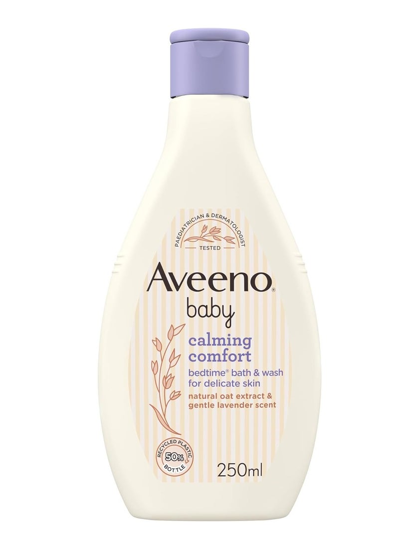Aveeno Baby Calming and Comfort Bedtime Bath and Wash for Delicate Skin Natural Oat Extract and Gentle Lavender Scent 250 ml - Image 1