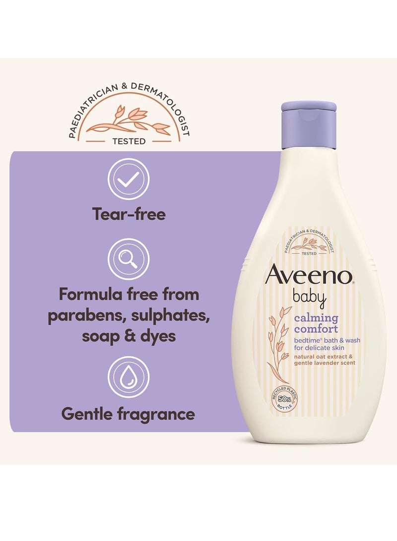 Aveeno Baby Calming and Comfort Bedtime Bath and Wash for Delicate Skin Natural Oat Extract and Gentle Lavender Scent 250 ml - Image 5