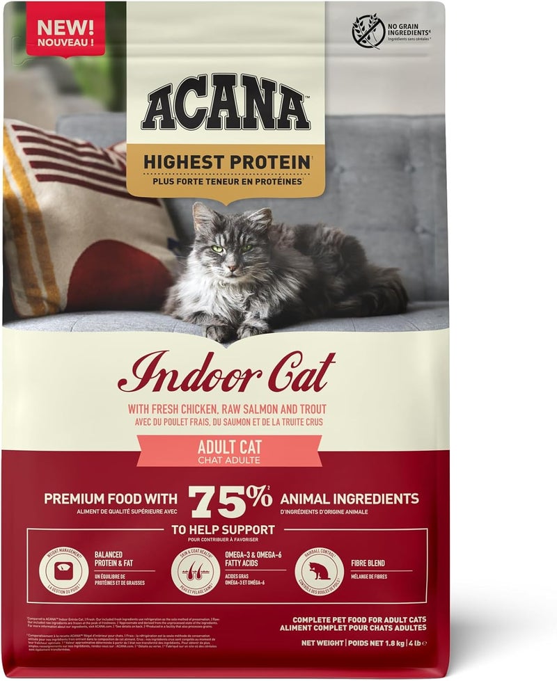 Acana Highest Protein Indoor Dry Cat Food - 1.8KG - Image 1