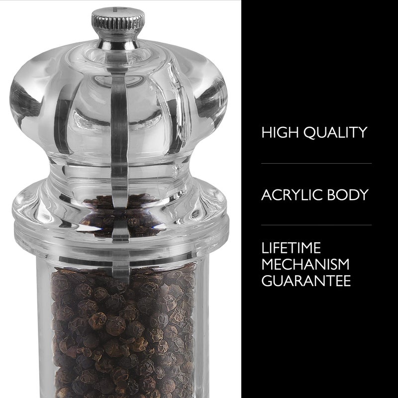 COLE & MASON 505 Salt and Pepper Grinder Set - Clear Acrylic Mills Includes Precision Mechanisms and Premium Sea Salt and Peppercorns - Image 2