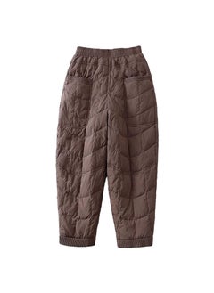 Generic 2024 Autumn/winter New Style Thickened Warm Down Pants Trendy Fashionable Loose Fit Elastic Waist Down Cotton Thermal Pants Khaki [1620#】  - Image 3