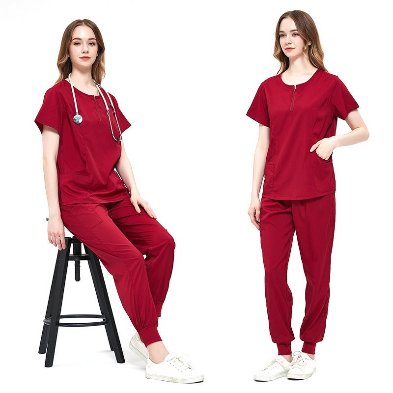 Dental Doctor Scrub Suit Operating Room Split Nursing Workwear Elastic Quick-Drying Nurse Scrub Suit - Image 3