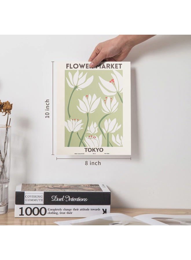 Canssape Flower Market Poster Prints Set of 4 Abstract Wall Art Prints 8"x10" Flower Wall Art Poster for Wall Decor Aesthetic Posters for Livingroom (Without Frame) - Image 5