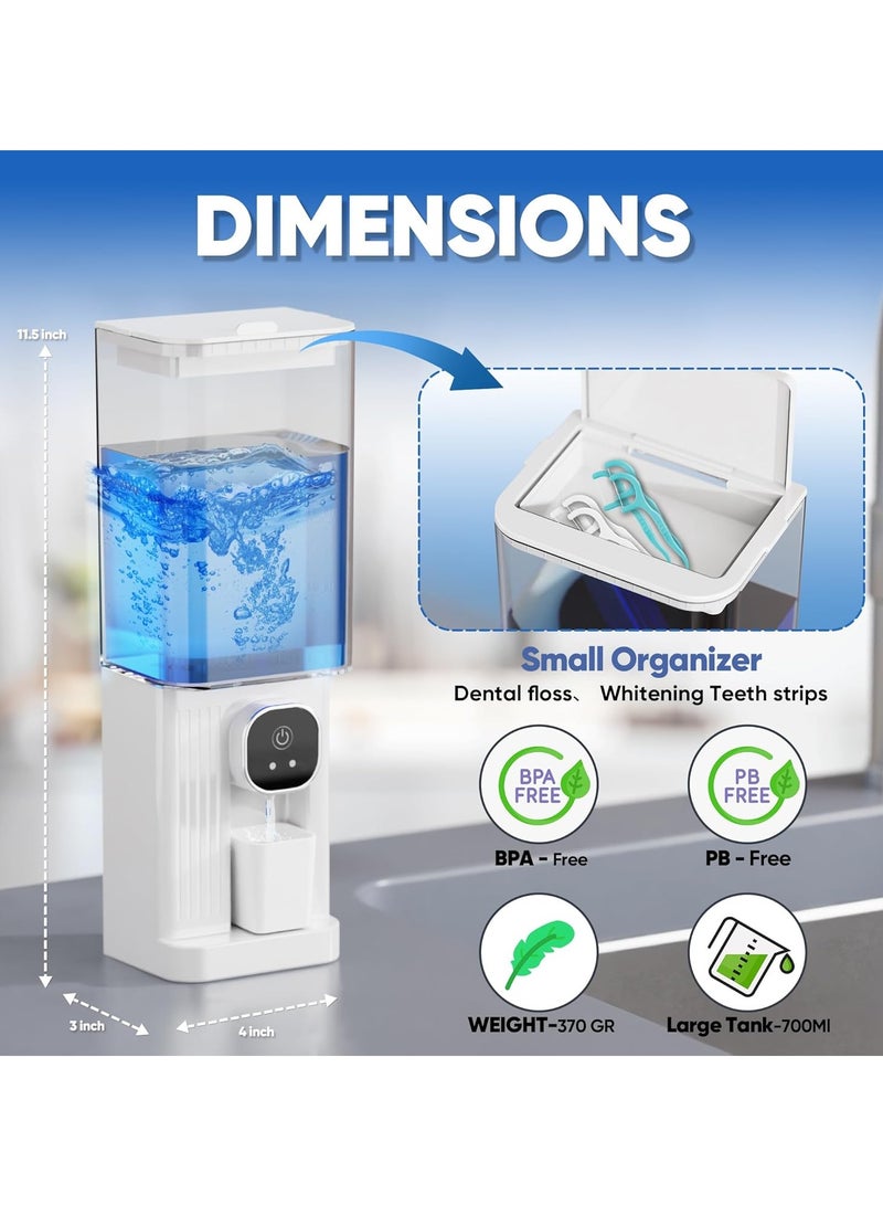 Automatic Mouthwash Dispenser for Bathroom,Bathroom Accessories 23.67 Fl Oz Dispensers with Magnetic Cups,Wall Mounted Dispenser,Suitable for All Age Groups(White) - Image 4