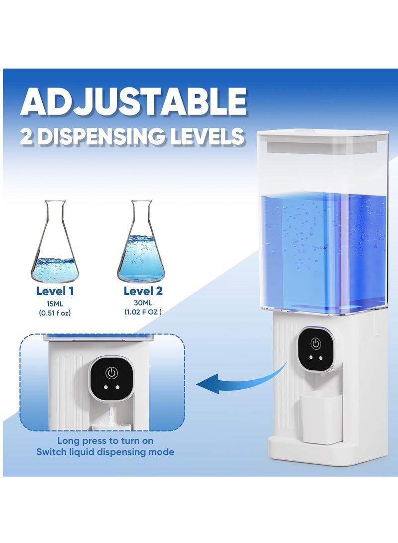 Automatic Mouthwash Dispenser for Bathroom,Bathroom Accessories 23.67 Fl Oz Dispensers with Magnetic Cups,Wall Mounted Dispenser,Suitable for All Age Groups(White) - Image 3