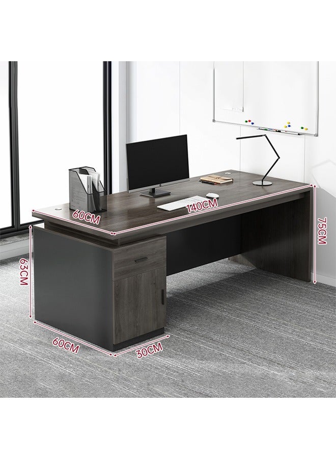 كيكي طاولة كمبيوتر عصرية متعددة الوظائف، مكتب منزلي، محطة عمل للكتابة مع أرفف تخزين، 140 سم - Image 2