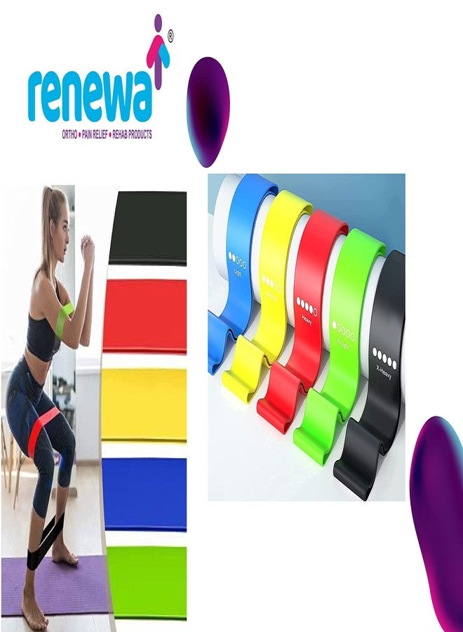 RENEWA Resistance Band for Workout Set Stretching & Exercise Bands Pull Up Bands for Home Exercise Bands for Gym Men & Women Resistance Bands Loop Bands Toning Bands Resistance Band Green (2.4 Kg) - Image 3