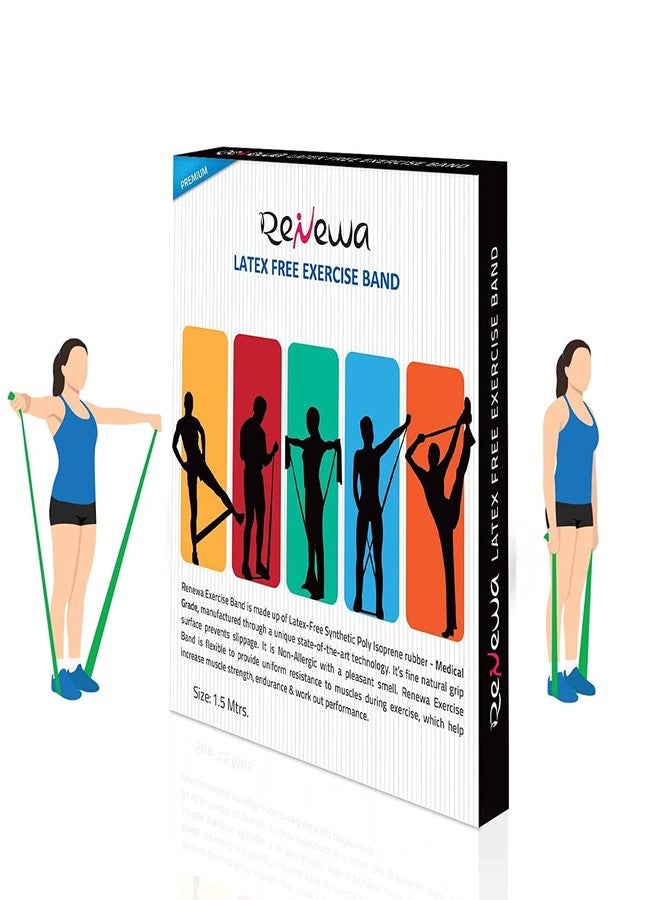 RENEWA Resistance Band for Workout Set Stretching & Exercise Bands Pull Up Bands for Home Exercise Bands for Gym Men & Women Resistance Bands Loop Bands Toning Bands Resistance Band Green (2.4 Kg) - Image 4