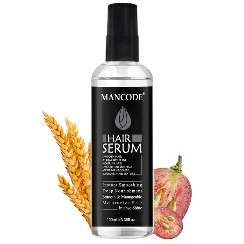 MAN CODE Mancode Hair Serum for Men Instant Shine Smoothness Regular Use For Dry Wet Hair Gives Frizz Free Soft Silky Hair 100ml Mens Hair Serum 100ml e 338fl oz - Image 1