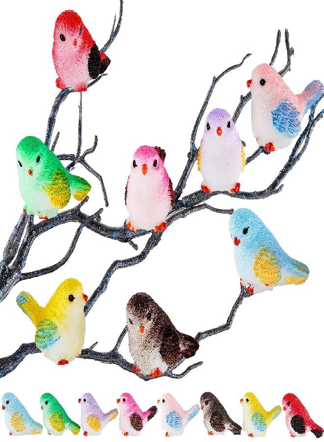 Skylety 16 Pieces Miniature Bird Figurines Dollhouse Simulation Decorative Bird Figures Toy Cute Animal Model for Garden, Miniatures Moss Decoration, Micro Landscape - Image 3
