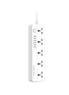 JAJEEK SC5614 Power Strip – 5 AC Outlets & 6 USB Charging Ports, 2m Long Extension Cord, Surge Protection, Perfect for Home & Office, Efficient Power Solution for Multiple Devices  - Image 1