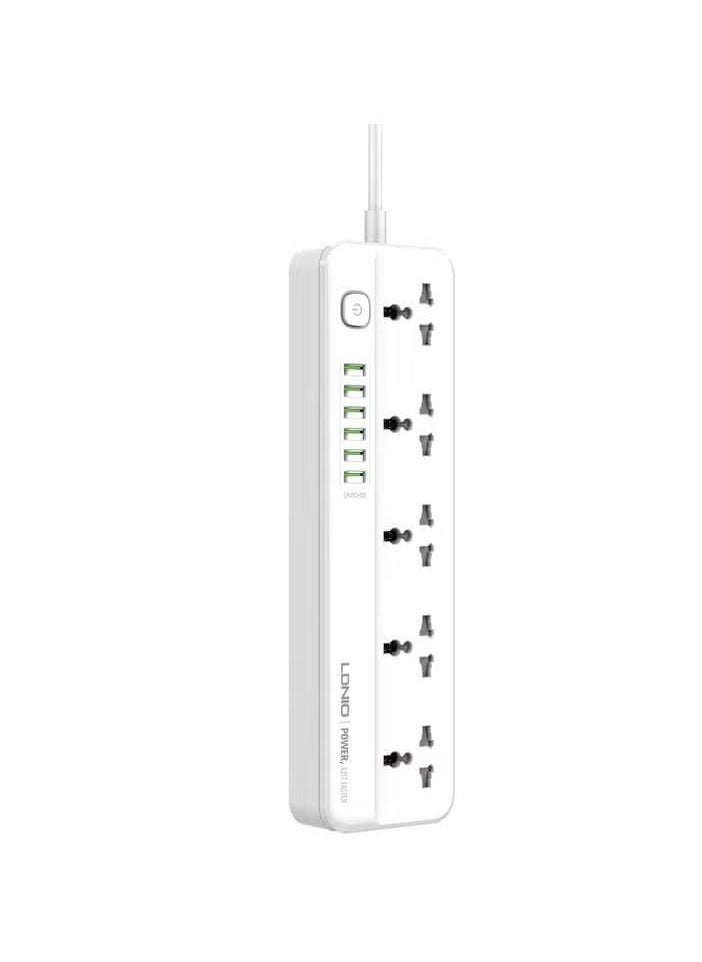 JAJEEK SC5614 Power Strip – 5 AC Outlets & 6 USB Charging Ports, 2m Long Extension Cord, Surge Protection, Perfect for Home & Office, Efficient Power Solution for Multiple Devices  - Image 1