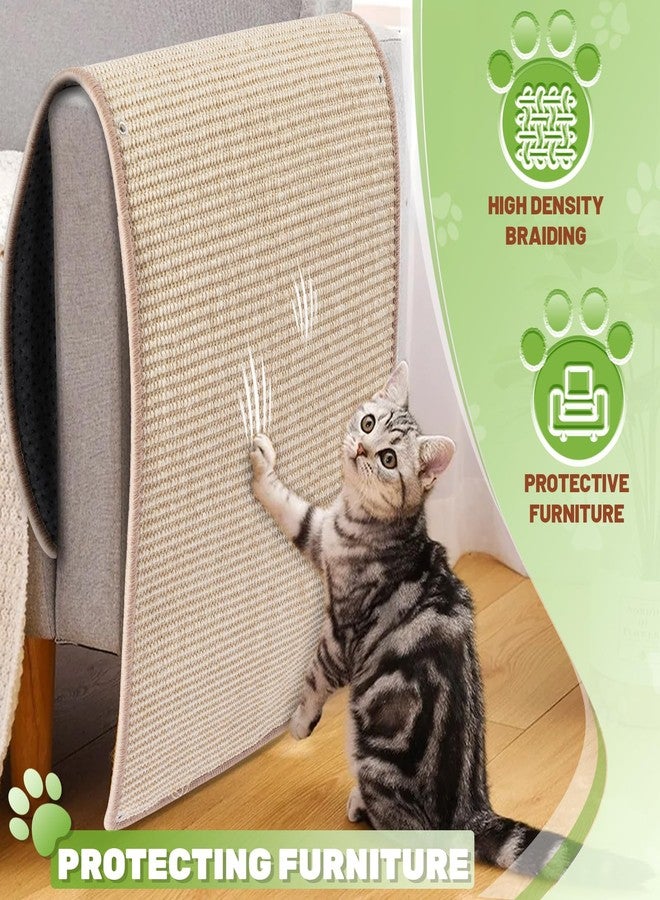 Uranshin Natural Sisal Cat Wall Climbing Carpet, Wall Scratcher Carpet Mat Pad, Cat Climbing Wall, Tall Scratching Post, Wall Floor Couch Sofa Protector, Scratching Pad for Indoor Cats （39.3" Lx15.7 W, 1PC） - Image 5