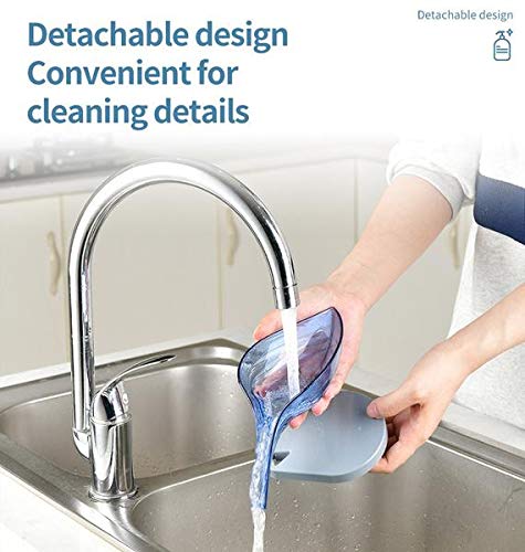 DeoDap Plastic Leaf Shape Self Draining Soap HolderCase Multicolor - Image 4