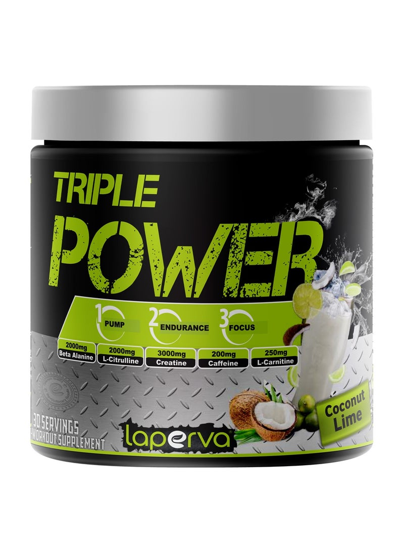 Laperva Laperva Triple Power Pre-Workout Coconut and Lime 30 Servings-300gm 