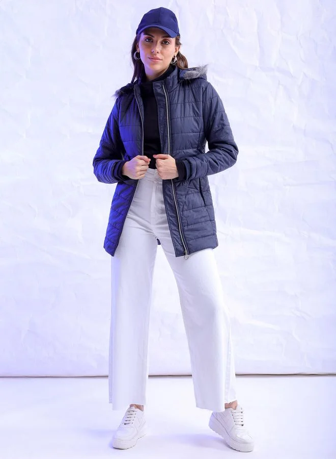 Freehand Women Slim Fit Solid Puffer Jacket