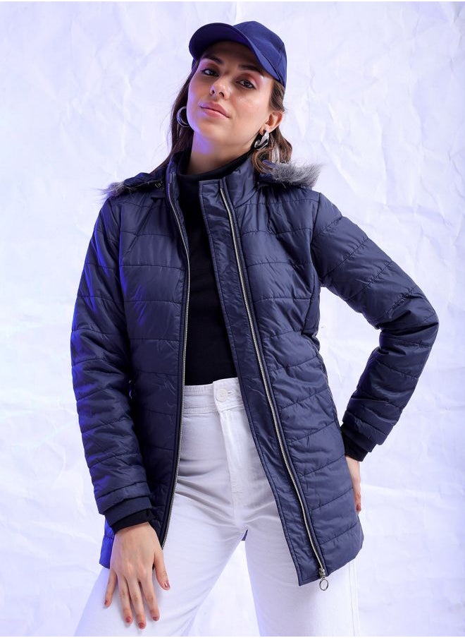 Freehand Women Slim Fit Solid Puffer Jacket  - Image 1