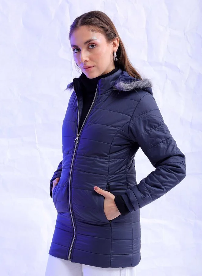 Freehand Women Slim Fit Solid Puffer Jacket