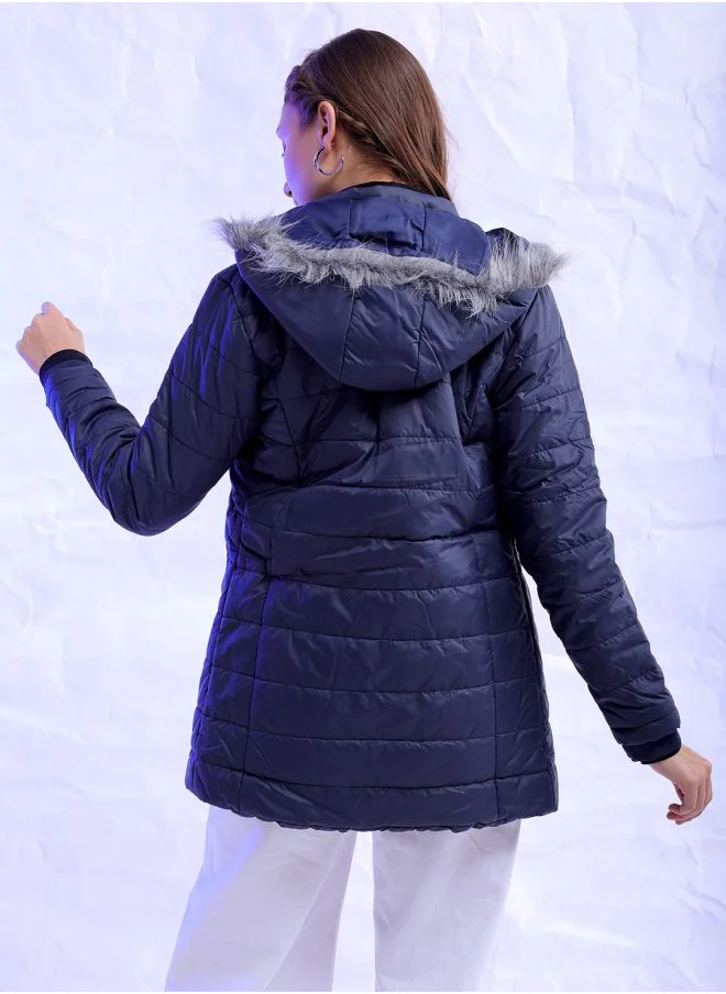 Freehand Women Slim Fit Solid Puffer Jacket