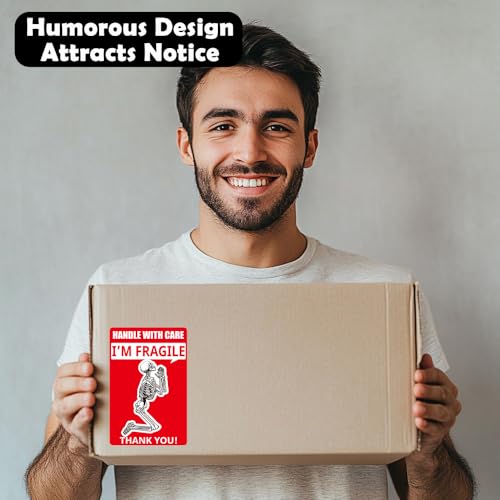 Magictodoor 3x2 Inch Funny Fragile Stickers for Shipping - Cry Meme Design, 500 Strong Adhesive Labels, Handle with Care Stickers for Moving and Packaging (1 Roll) - Image 4