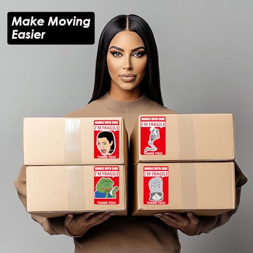 Magictodoor 3x2 Inch Funny Fragile Stickers for Shipping - Cry Meme Design, 500 Strong Adhesive Labels, Handle with Care Stickers for Moving and Packaging (1 Roll) - Image 5