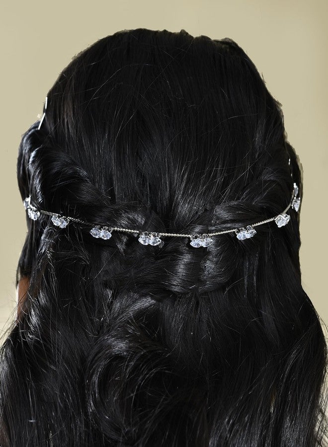 VOYLLA Royal Romance Ariel Hair Accessories|Tiara Hair Accessories For Women|Women Hair Accessories|Gift For Women|American Diamond|Wedding|Cocktail|Love|Heart|Party|Valentine Gift - Image 3