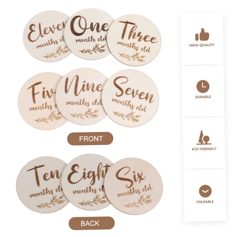 6Pcs Monthly Growth Cards Newborn Photo Props Smooth Edge Design - Image 4