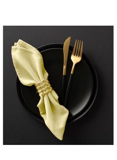 LuxHome Reusable Cloth Dinner Napkins – Pack of 6, 40 x 40 cm – Elegant Fabric Table Napkins for Dining, Events, Weddings, and Home Décor, Light Butter  - Image 3