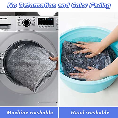 Besslly 2Pack 105L Extra Large Storage Bags, Folding Moving Comforter Blanket Storage Bags Closet Organizers and Storage Containers for Clothes with Strong Handles&Zippers Clear Window for Bedding Pillow Grey - Image 5