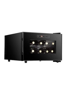 Cool Baby Small Wine cabinet  Freestanding Wine Cooler Mini Constant Temperature Wine Cabinet Tempered Glass Shielding UV Rays  8 Bottle Capacity  Digital Control  Black  - Image 1