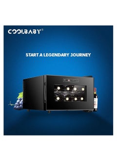 Cool Baby Small Wine cabinet  Freestanding Wine Cooler Mini Constant Temperature Wine Cabinet Tempered Glass Shielding UV Rays  8 Bottle Capacity  Digital Control  Black  - Image 4