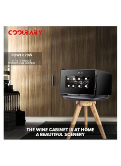 Cool Baby Small Wine cabinet  Freestanding Wine Cooler Mini Constant Temperature Wine Cabinet Tempered Glass Shielding UV Rays  8 Bottle Capacity  Digital Control  Black  - Image 5
