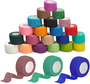 Generic Brands 12 لفة من شريط التاتو اللاصق مجموعة متعددة الألوان لرباط آلة التاتو ملحقات التاتو - Image 1