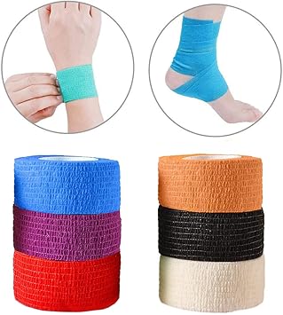 Generic Brands 12 لفة من شريط التاتو اللاصق مجموعة متعددة الألوان لرباط آلة التاتو ملحقات التاتو - Image 5