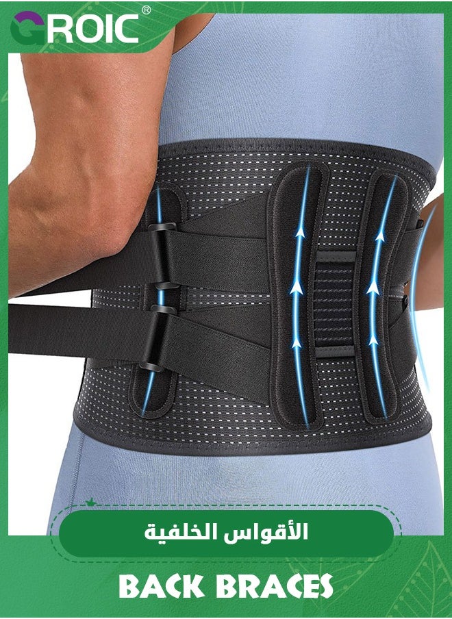 GROIC Back Brace for Lower Back Pain, Lumbar Belt Support for Men and Women, Lower Back Pain Relief Herniated Disc Sacral Belt, Ideal for Lifting Working Sports Medium, Large  - Image 1