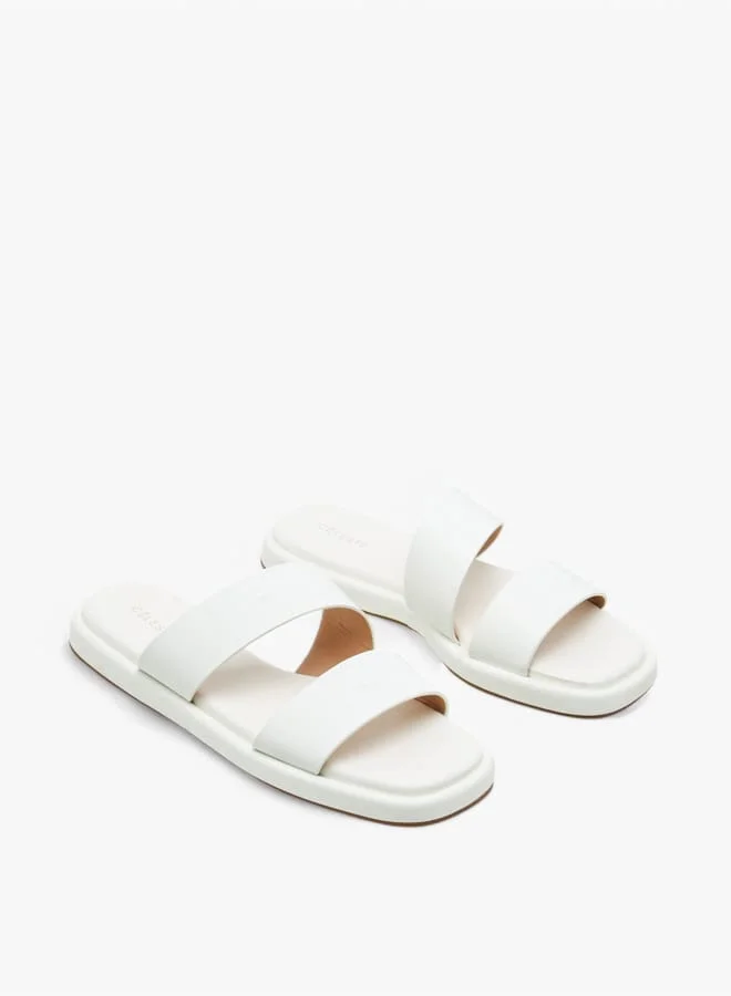 سيليست صنادل نسائية مسطحة سهلة الارتداء بلون سادة