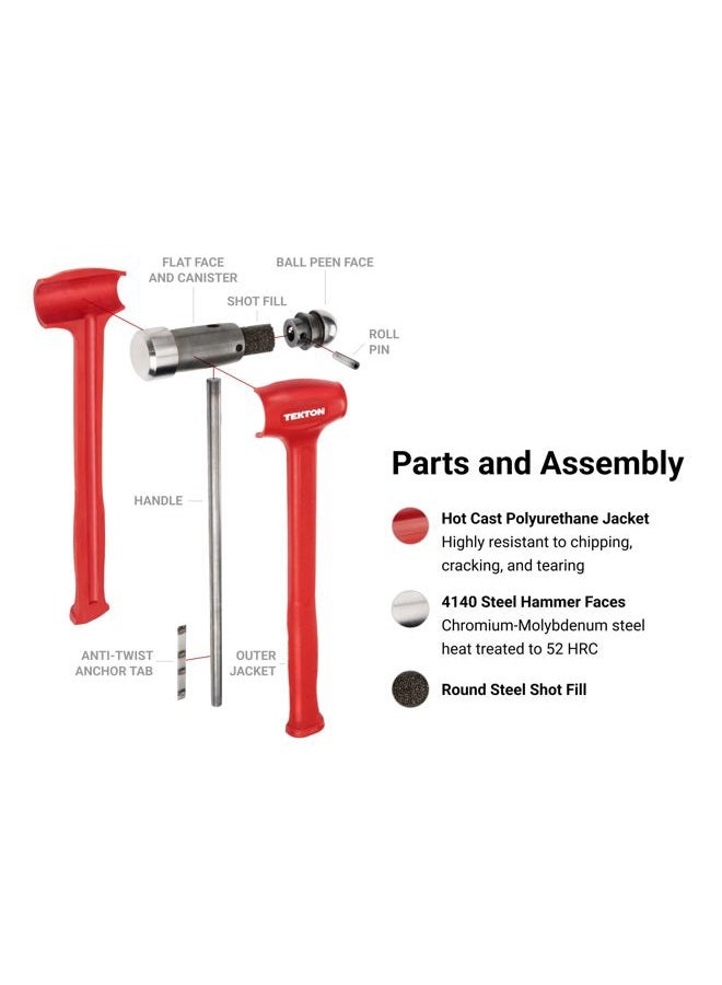 Tekton Ball Peen Dead Blow Hammer Set, 3-Piece (36, 43, 50 oz.) | HDB95002 - Image 3