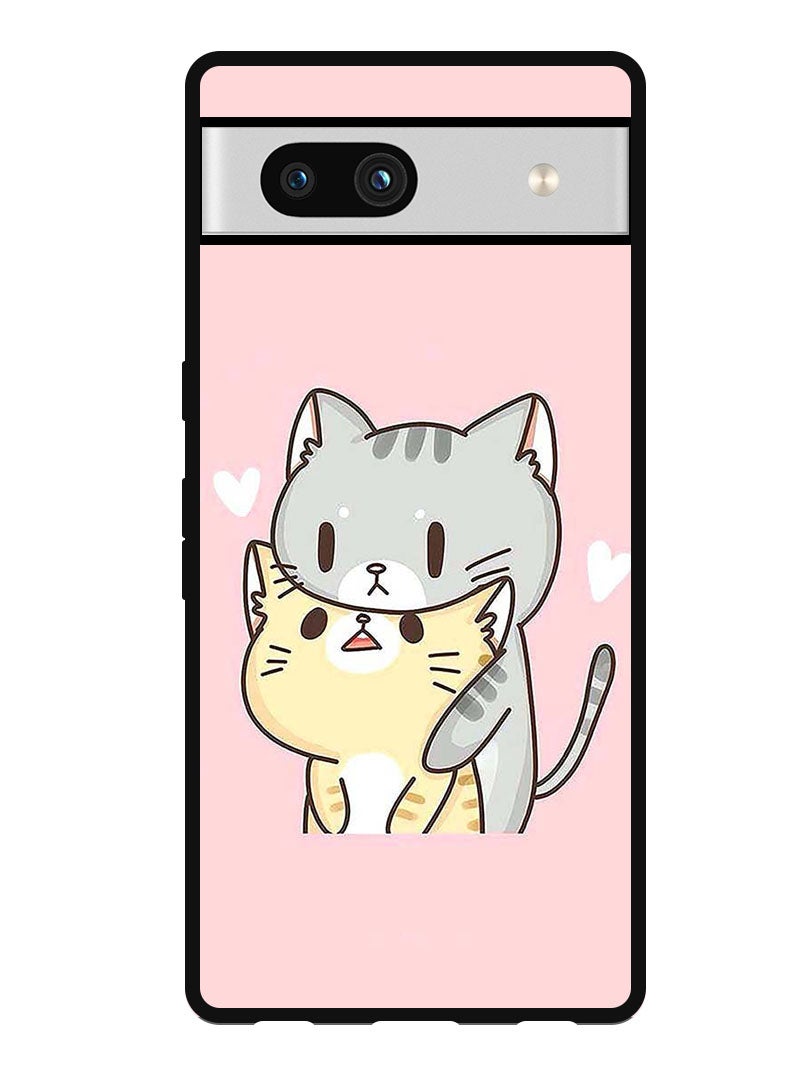 Theodor Protective Case Anti Scratch Shock Proof Bumper Cover For Google Pixel 7a Two Cats Love - Image 1